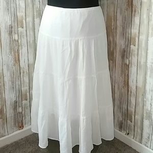 Chaps white layered skirt